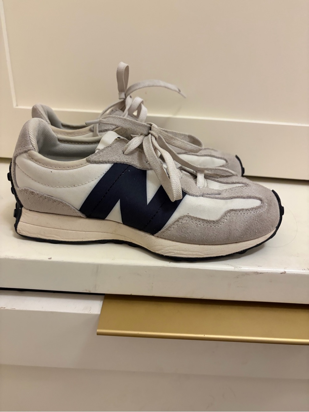 New Balance White, Gray & Navy Kids' Retro Runner Sneakers